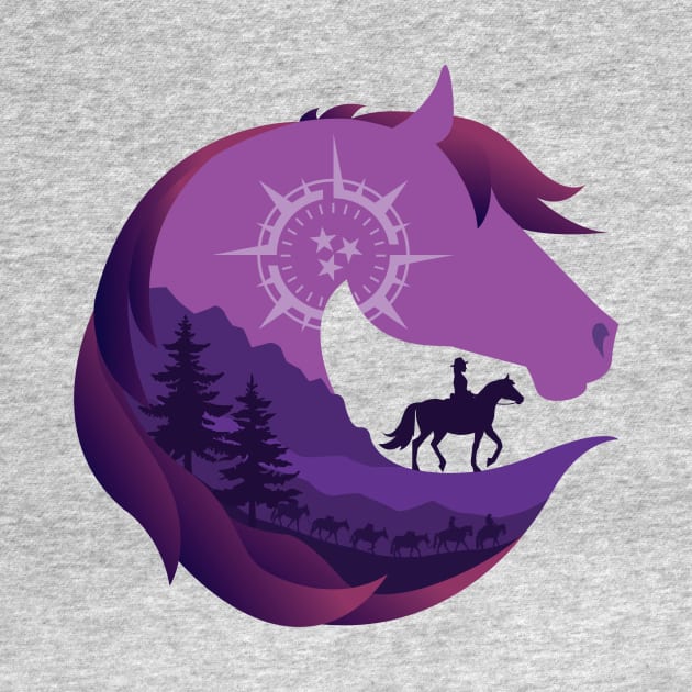 Horse Head Trail Riding Silhouette • Purple by FalconArt